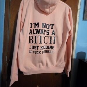 Graphic Hooded Sweater - Peach